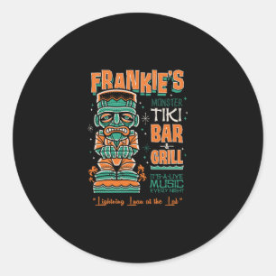 Frankenstein Creepy Cute Tiki Lounge Vacation Surf Classic Round Sticker