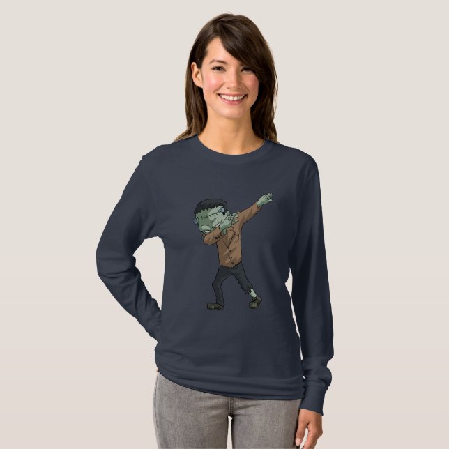 Frankenstein Dabbing Funny Halloween Dab Dance T-Shirt (Front Full)