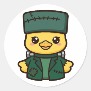 Frankenstein Duck Halloween Classic Round Sticker
