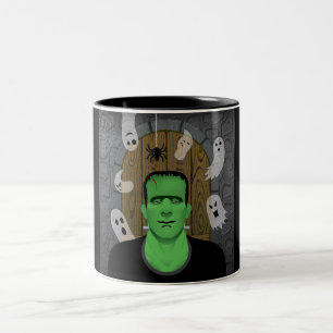 Frankenstein & Ghosts Two-Tone Coffee Mug