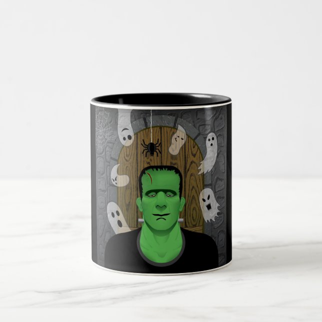 Frankenstein & Ghosts Two-Tone Coffee Mug (Center)