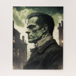 Frankenstein, Gothic Literature Book Lover, Reader Jigsaw Puzzle