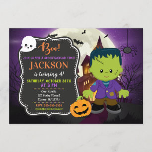 Frankenstein Halloween Birthday Invitation