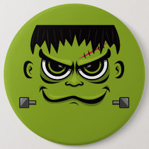 Frankenstein Halloween Face 6 Cm Round Badge