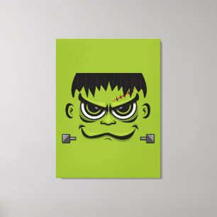 Frankenstein Halloween Face Canvas Print