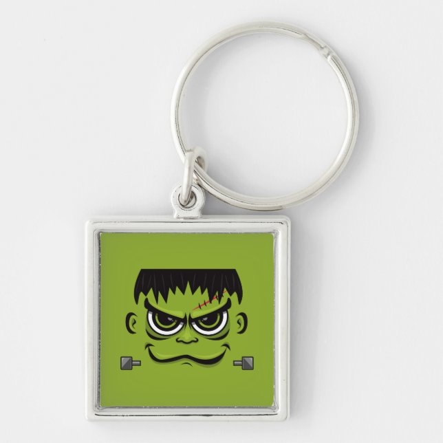 Frankenstein Halloween Face Key Ring (Front)
