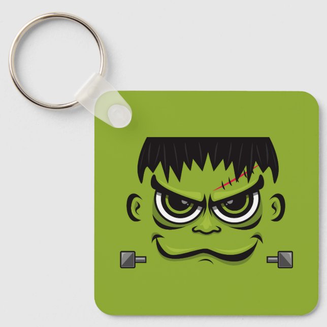 Frankenstein Halloween Face Key Ring (Front)