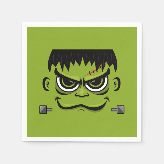 Frankenstein Halloween Face Napkin (Front)