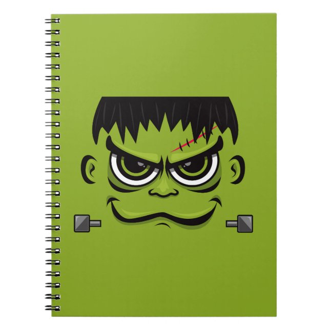 Frankenstein Halloween Face Notebook (Front)