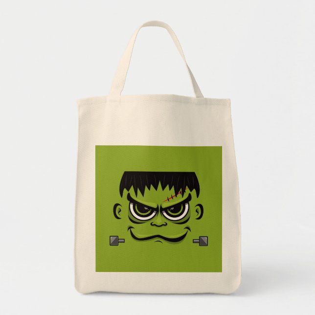 Frankenstein Halloween Face Tote Bag (Front)