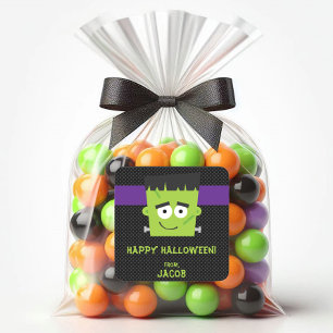 Frankenstein Halloween Sticker, Kids Halloween Square Sticker