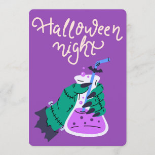Frankenstein Hand Holding Potion Halloween Night Holiday Card