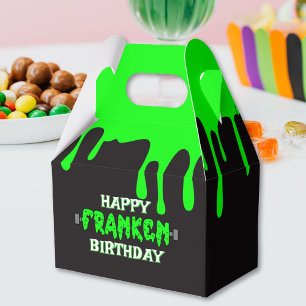 Frankenstein Happy Birthday Halloween Green Slime Favour Box