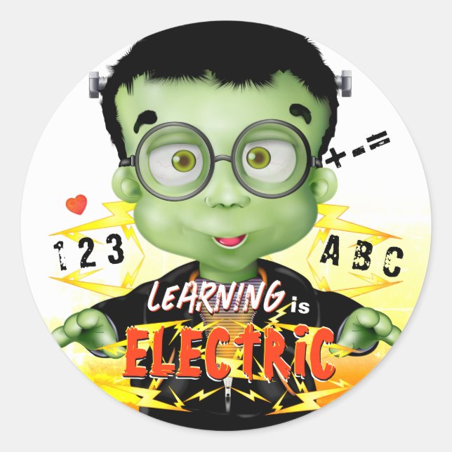 Frankenstein Kindergarten School Classic Round Sticker (Front)
