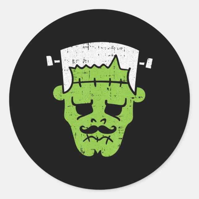 Frankenstein Lazy Halloween Costume Horror Movie M Classic Round Sticker (Front)