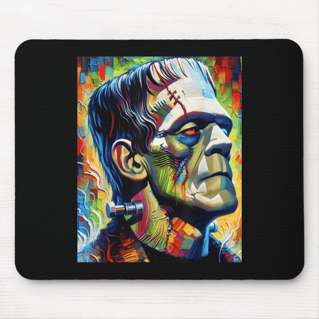 Frankenstein Monster And Bride Halloween Matching  Mouse Mat (Front)