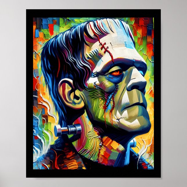 Frankenstein Monster And Bride Halloween Matching  Poster (Front)