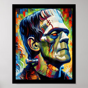Frankenstein Monster And Bride Halloween Matching Poster