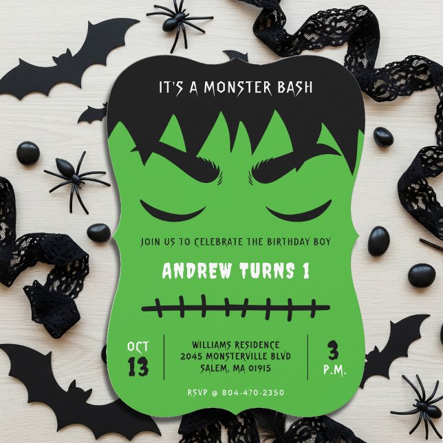 Frankenstein Monster Bash Halloween Birthday Party Invitation (Frankenstein Monster Bash Halloween Birthday Party Invitation
)