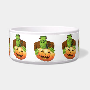 Frankenstein Monster Cartoon with Pumpkin