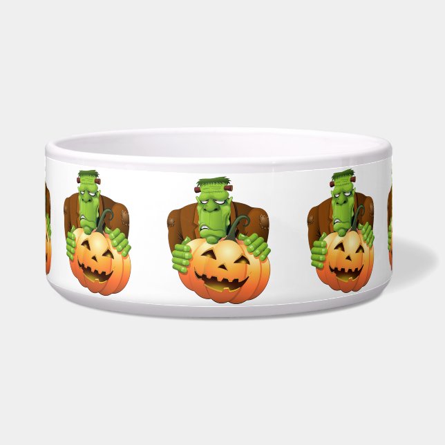 Frankenstein Monster Cartoon with Pumpkin (Front)
