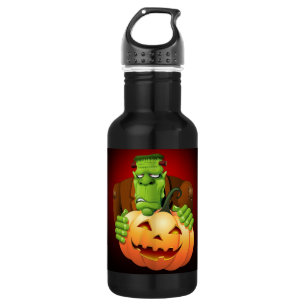 Frankenstein Monster Cartoon with Pumpkin 532 Ml Water Bottle