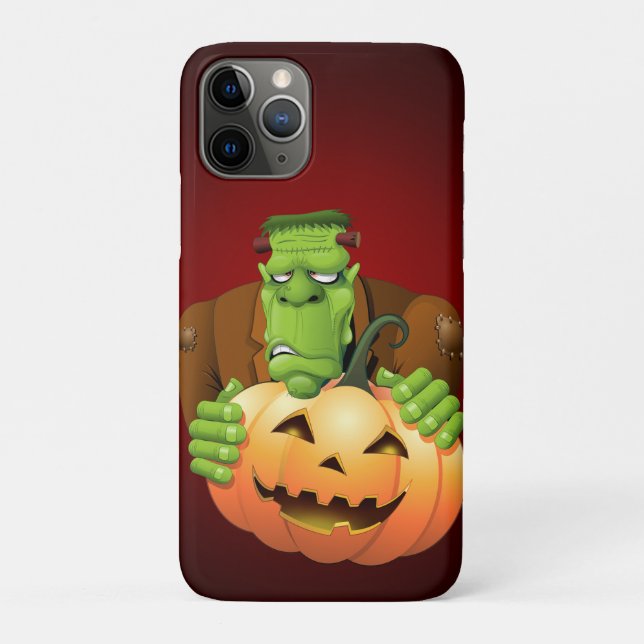 Frankenstein Monster Cartoon with Pumpkin Case-Mate iPhone Case (Back)