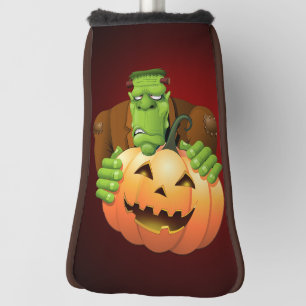 Frankenstein Monster Cartoon with Pumpkin Golf Head Cover