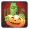 Frankenstein Monster Cartoon with Pumpkin