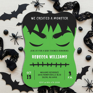 Frankenstein Monster Halloween Baby Shower Invitation
