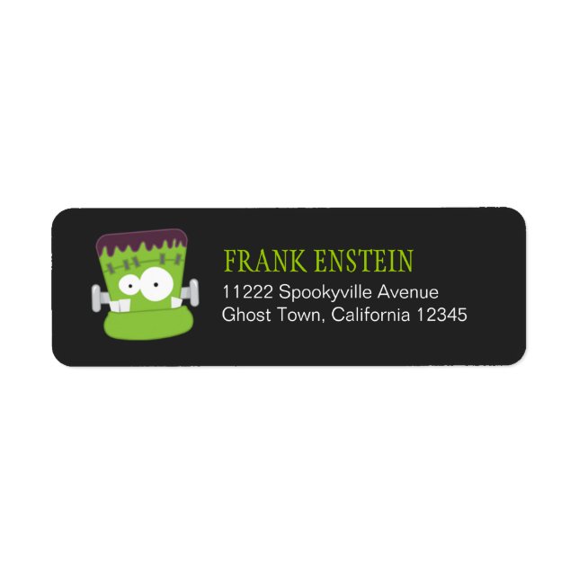 Frankenstein Monster Halloween Return Address Labe (Front)