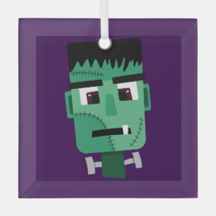 Frankenstein Monster Illustration Glass Tree Decoration