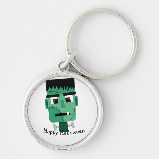 Frankenstein Monster Illustration Key Ring (Front)