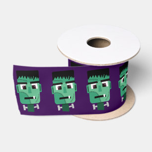 Frankenstein Monster Illustration Satin Ribbon