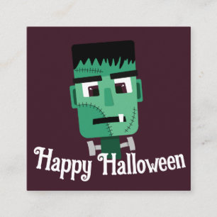 Frankenstein Monster Illustration Square Business Card