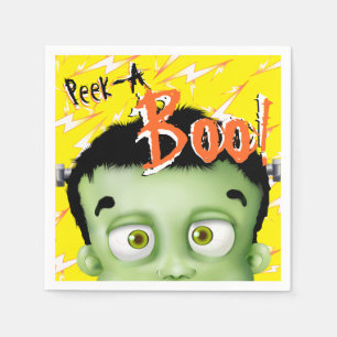 Frankenstein Monster Peek A Boo Halloween Napkin