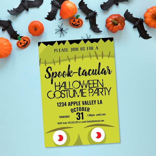 Frankenstein monster spooky halloween party invitation (Creator Uploaded)