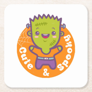 Frankenstein Monster Square Paper Coaster