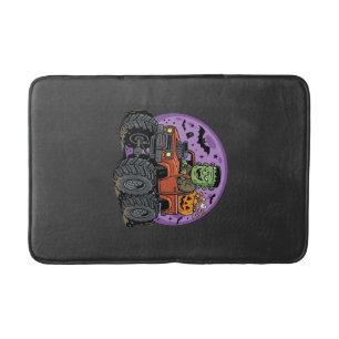 Frankenstein Monster Truck Halloween Graphic Desig Bath Mat