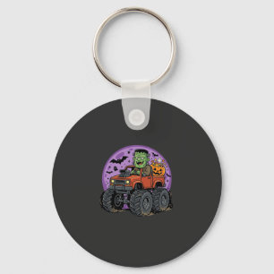 Frankenstein Monster Truck Halloween Graphic Desig Key Ring