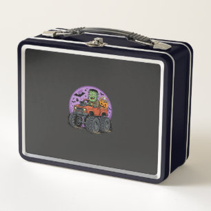 Frankenstein Monster Truck Halloween Graphic Desig Metal Lunch Box
