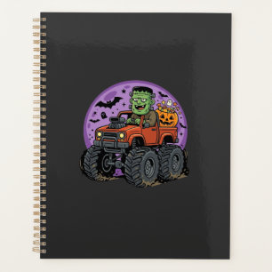 Frankenstein Monster Truck Halloween Graphic Desig Planner