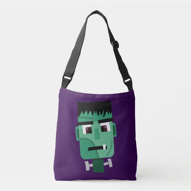 Frankenstein Monster's Head Crossbody Bag (Front)