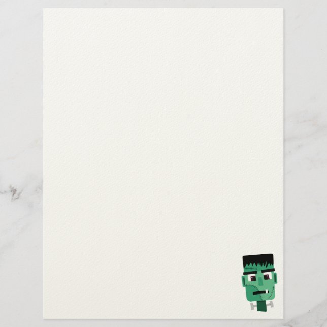 Frankenstein Monster's Head Custom Letterhead (Front)