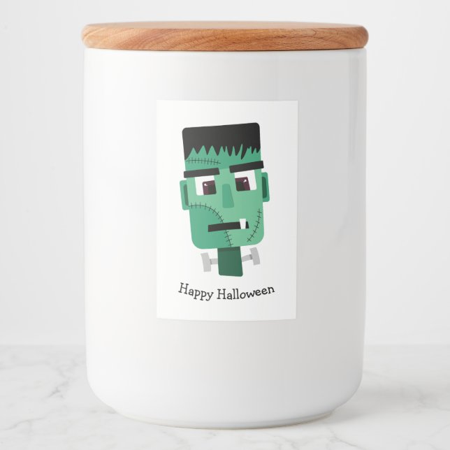 Frankenstein Monster's Head Food Label (Front)