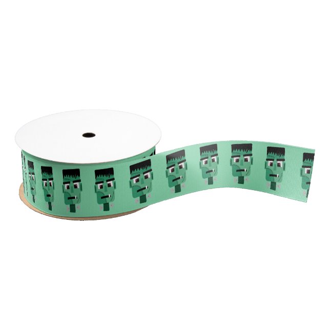 Frankenstein Monster's Head Grosgrain Ribbon (Spool)