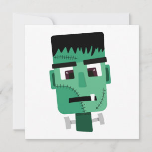 Frankenstein Monster's Head Holiday Card