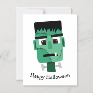 Frankenstein Monster's Head Magnetic Invitation