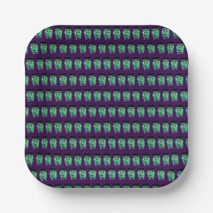 Frankenstein Monster's Head Paper Plate