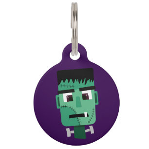 Frankenstein Monster's Head Pet Tag